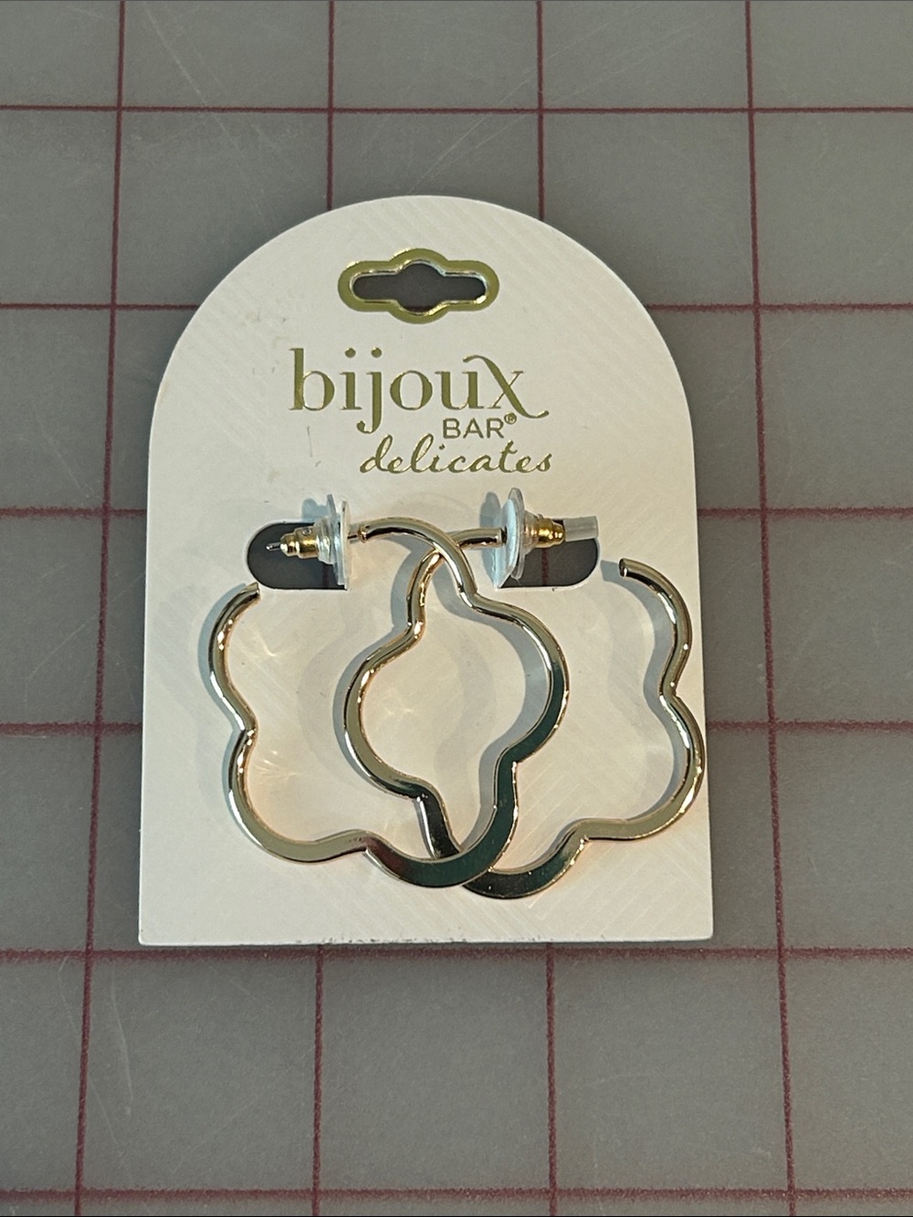 Bijoux Bar Delicates Gold Floral Outline Hoop Earrings